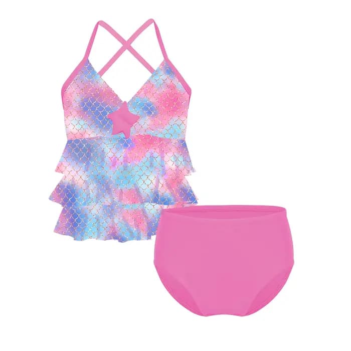 Maillot de bain sirène pour enfants, maillots de bain pour filles, maillots de bain pour enfants, bikini trempé, vêtements de plage d'été, ensembles de vacances, 2 pièces