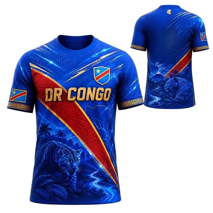 Maillot de football spécial République démocratique du Congo 2026 – T-shirt homme/femme – Cadeau pour supporter de football – Vêtements d'été pour homme