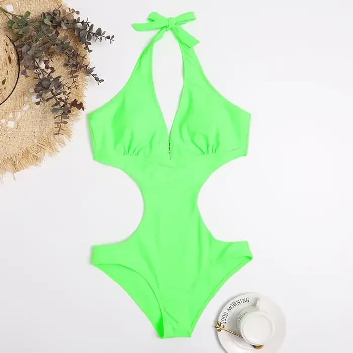 Maillot de bain rouge une pièce pour femmes