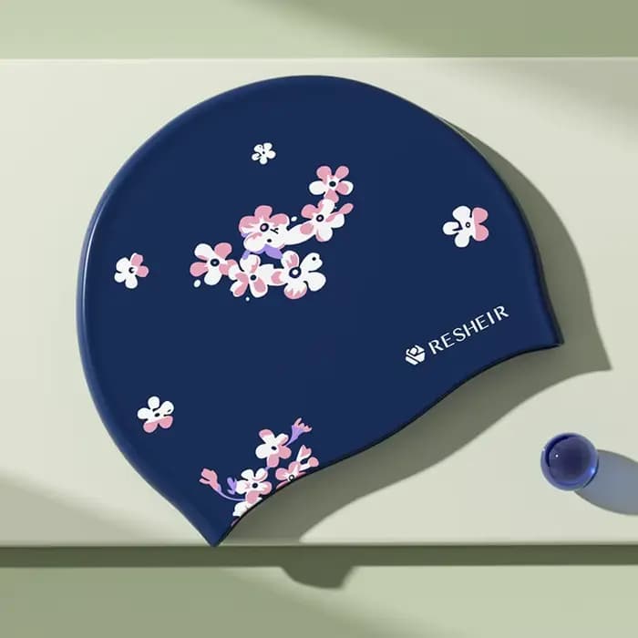 Bonnet de bain imperméable pour femmes, en Silicone, haute élasticité, confortable, imprimé, à la mode