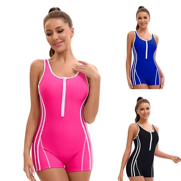 2025 à la mode solide maillot de bain femmes Boyleg une pièce aquatique aérobique compétitif