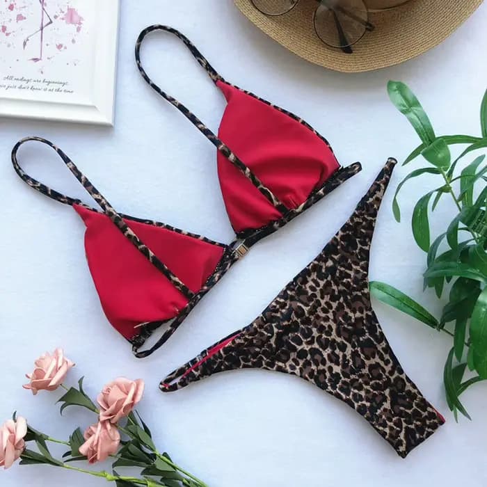 Maillot de bain sexy imprimé léopard pour femmes