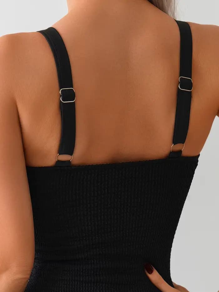 Maillot de bain une pièce sexy dos nu pour femme noire