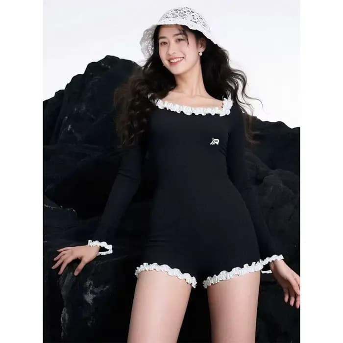 Nouveau Maillot de Bain Une Pièce Noir 2026 pour Femme