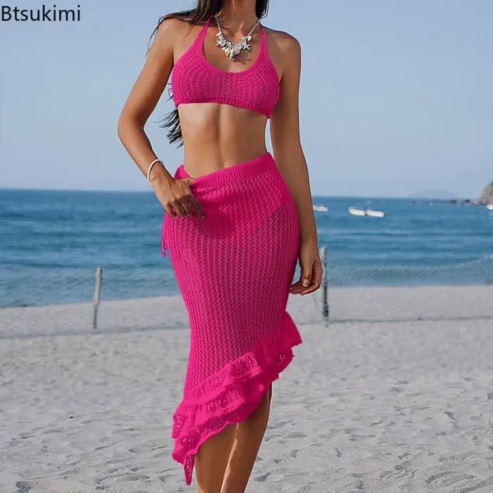 Ensemble deux pièces en Crochet pour femmes