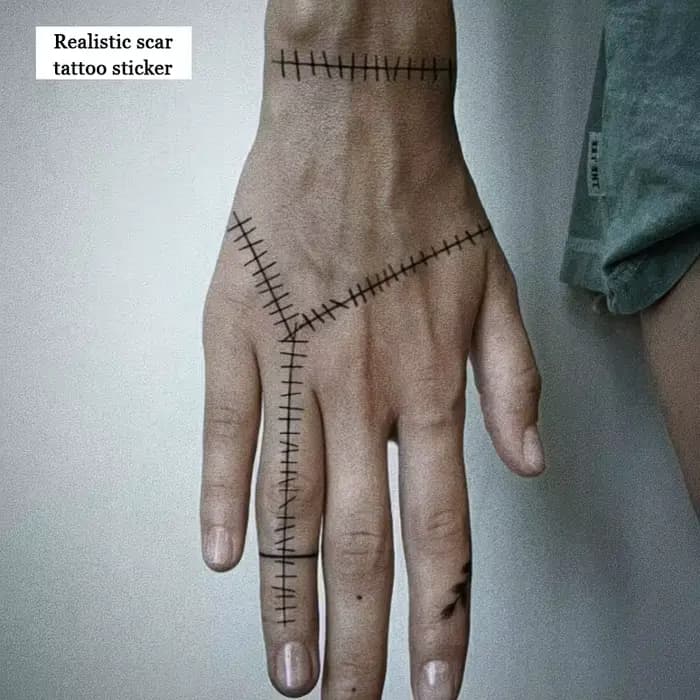 Tatouage temporaire effet cicatrice, tient jusqu'à 15 jours, nouvelle technologie, autocollant semi-permanent magique et imperméable.