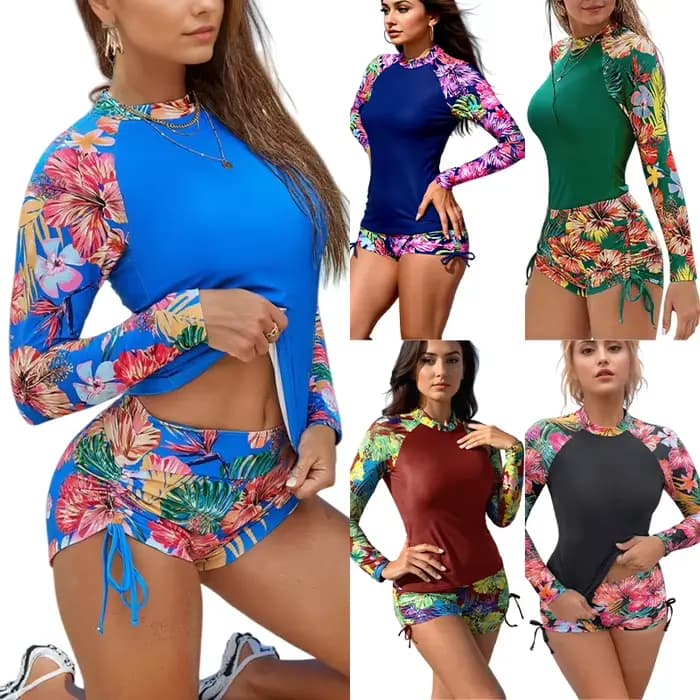 Combinaison à manches longues Maillot de bain de surf deux pièces