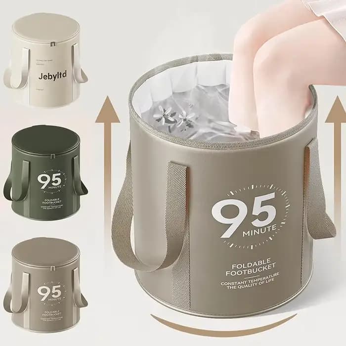 Grand seau de bain de pieds pliant avec couvercle