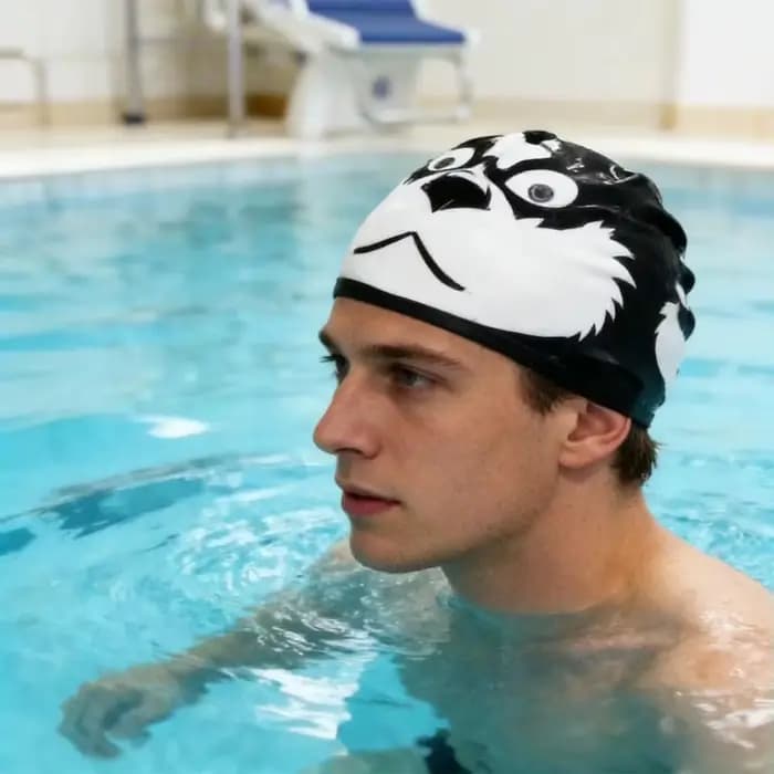 Bonnet de bain créatif en silicone pour chien, amusant et antidérapant, pour piscine