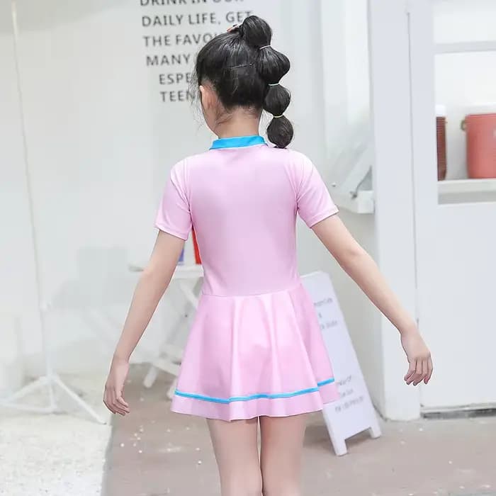 2025 nouvelles filles maillot de bain une pièce maillots de bain UPF50 + imprimer bébé à manches courtes maillots de bain L-5XL fille enfant en bas âge plage maillots de bain