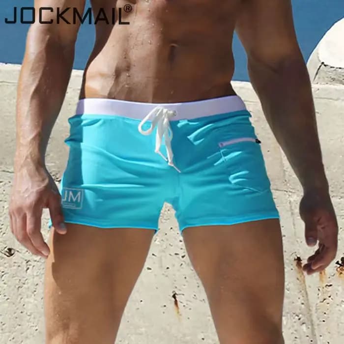 JOCKMAIL maillots de bain Shorts de bain hommes respirant Sport natation maillot de bain couleur unie taille élastique plage été short de bain