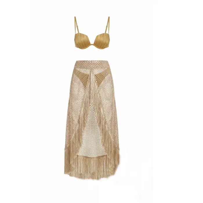 Maillot de bain sexy push-up avec jupe