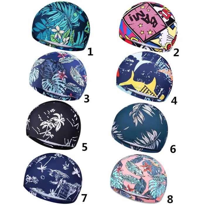 Bonnet de natation imprimé fleuri