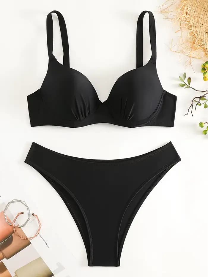 Soutien-gorge à armatures tasse Bikini brésilien femme maillot de bain femmes maillots de bain deux pièces Bikini ensemble Push Up baigneur maillot de bain bain dame