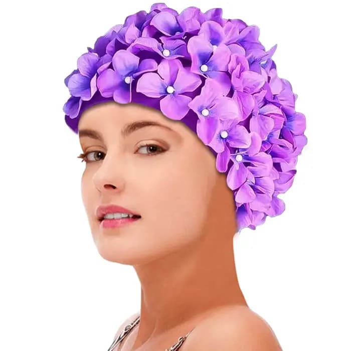 Chapeau de natation pétale 3D bonnets