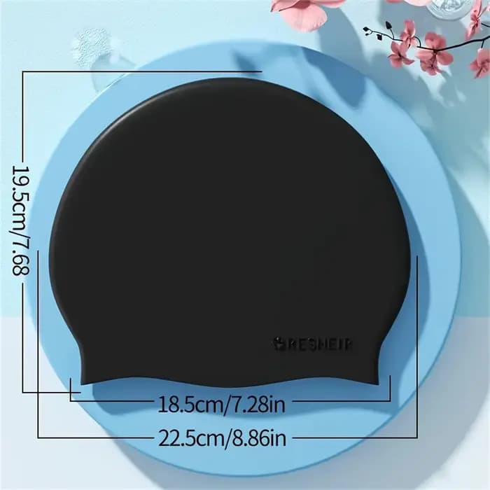 1 bonnet de bain en silicone hautement élastique, imperméable et antidérapant pour femmes, protège les cheveux, couleur blanche