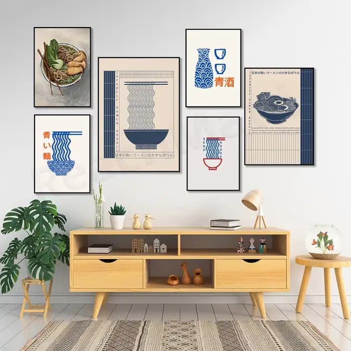 Affiche de ramen, nourriture japonaise, illustration, décor de cuisine moderne, nourriture asiatique, art de bar, affiche d'exposition vintage, Japon