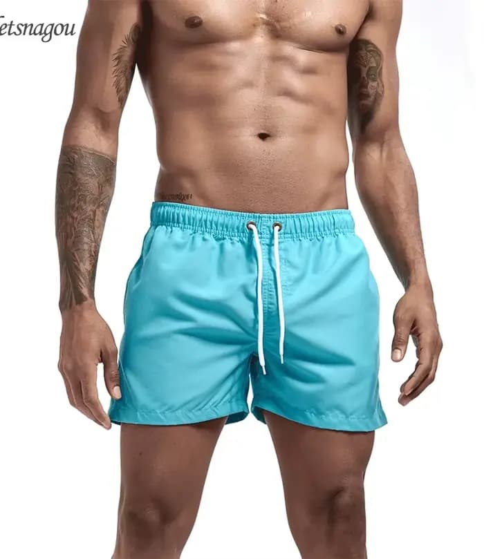 Short de bain respirant pour homme, maillot de bain, séchage rapide, short de planche, bain imbibé, proximité, wstring avec poches, surf, plage, été