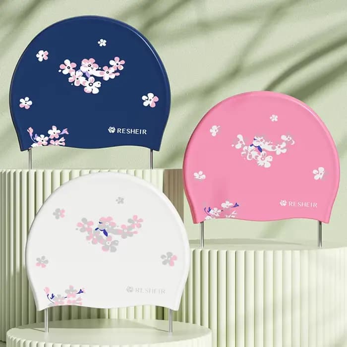 Bonnet de bain imperméable pour femmes, en Silicone, haute élasticité, confortable, imprimé, à la mode