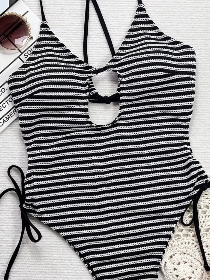Femmes une pièce maillot de bain mode Sexy Bikini noir blanc Monokini maillot de bain évidé féminin body maillots de bain livraison directe