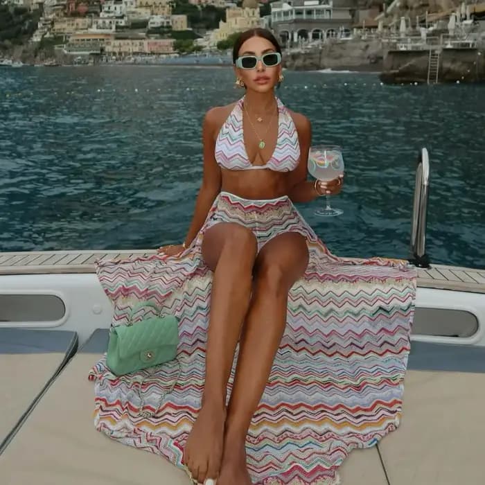 2025 Bikini col en V maillot de bain taille haute maillots