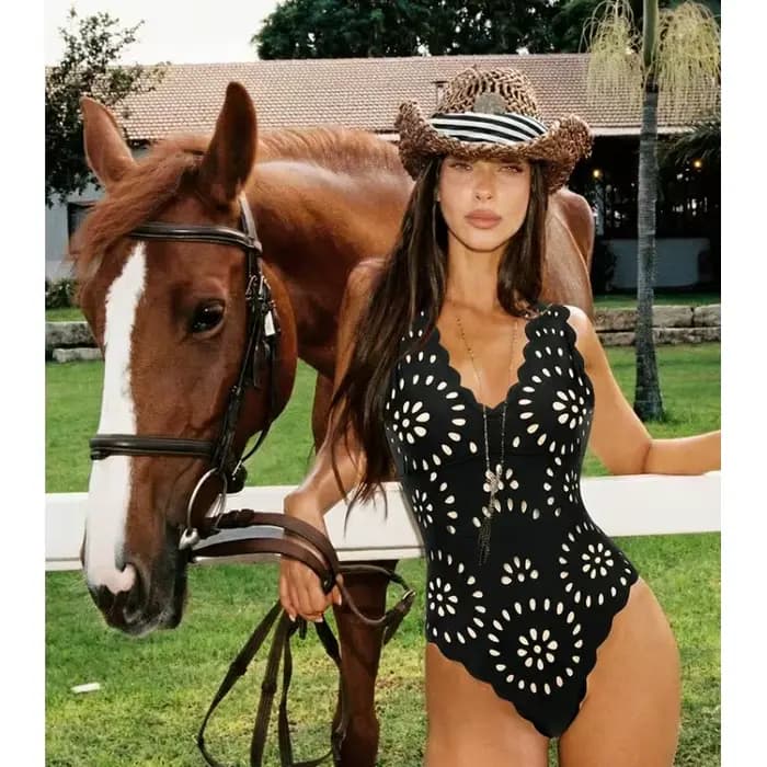 Maillot de bain sexy pour femme 2026 Flaxmaker – Ensemble élégant d'été avec décolleté plongeant