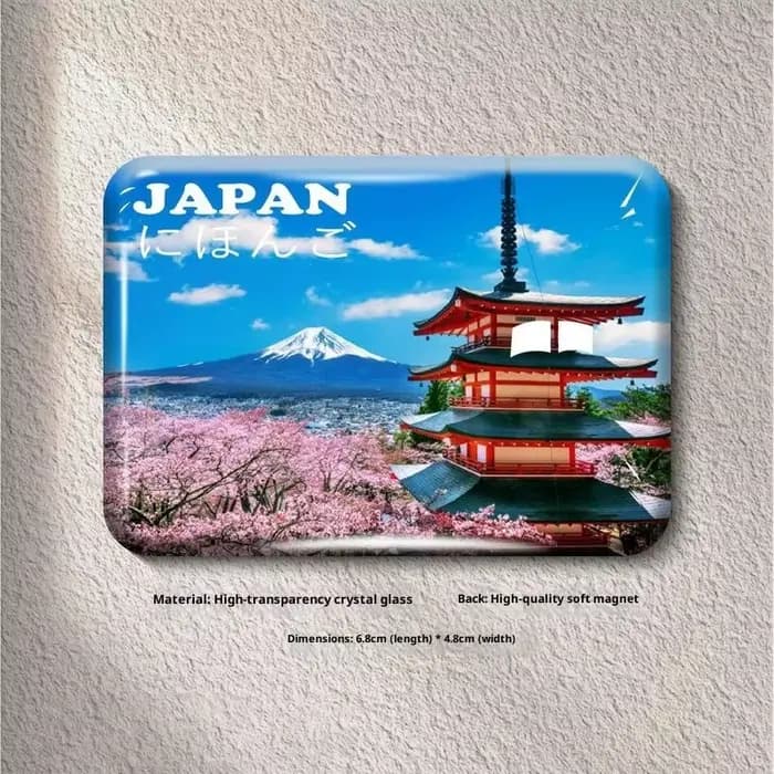 Aimants de réfrigérateur en verre haute transparence, Souvenir de voyage japonais, montagne Fuji, paysage de ville japonaise de Tokyo, Sitcker de réfrigérateur