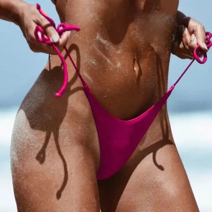 Bikinis féminins à lacets Shorts de sport Mini Micro maillots de bain sexy femmes Bikini brésil fesses filles sexe