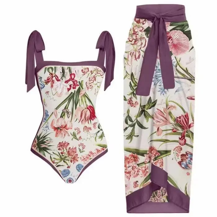 Maillot de bain une pièce imprimé vintage pour femmes