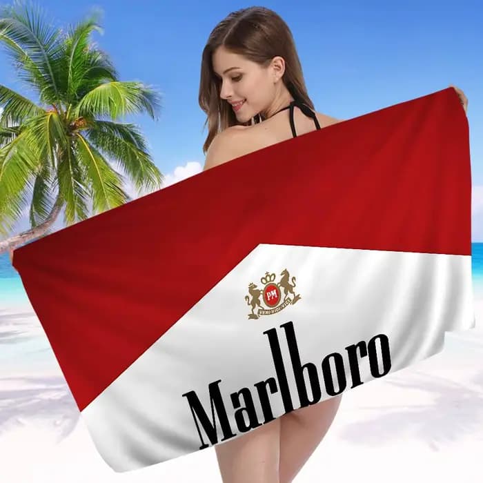 Serviette de plage rétro M-Marlboro, serviettes de bain colorées pour filles, en microfibre, séchage rapide, personnalisées, sans sable, pour la plage, le yoga, le spa, la salle de sport, la piscine