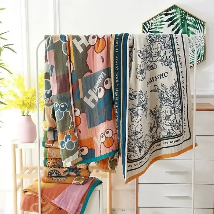 Serviette de bain en gaze de coton absorbante et douce pour adulte