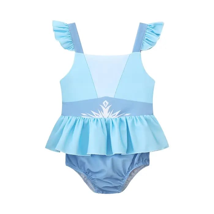 Robe de plage d'été Elsa, maillot de bain une pièce pour fille, princesse, body de natation, piscine, jeu d'eau, vacances, Bikini, blanche-neige