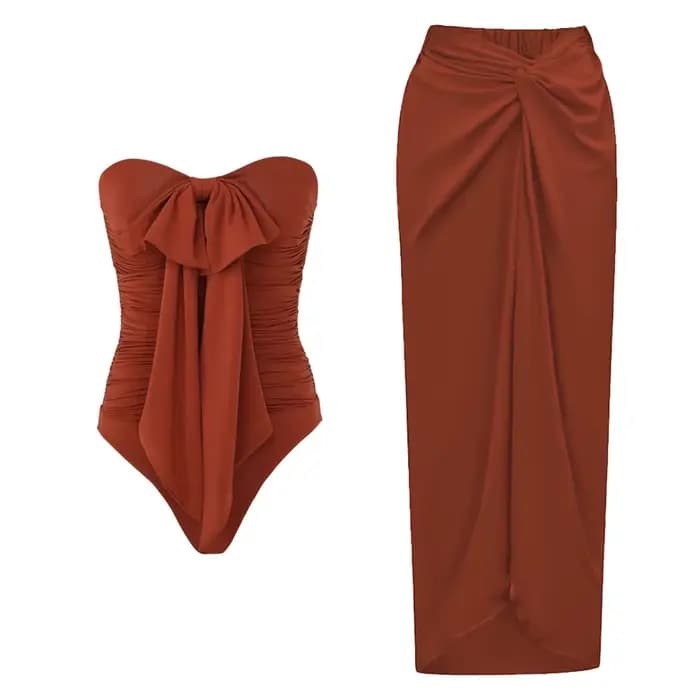 Nouveau Maillot de Bain Une Pièce Asymétrique à Nœud Papillon 2026 pour Femme, Imprimé Floral Tropical, Idéal Plage et Été
