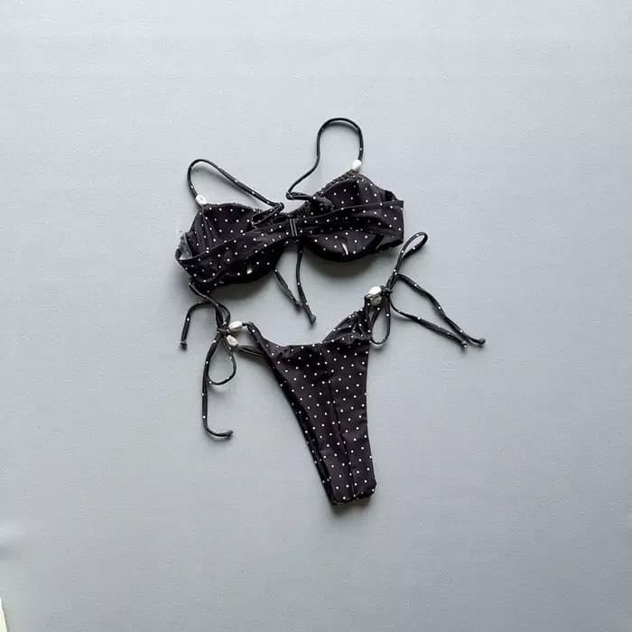 Nouveau maillot de bain sexy marron à lacets au dos
