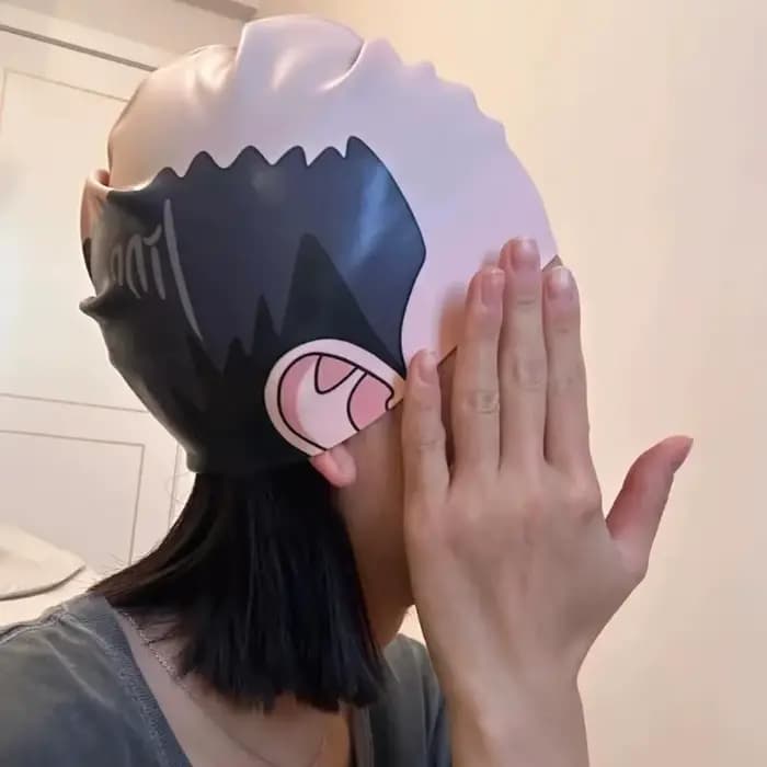Bonnet de bain amusant pour crânes chauves - Bonnet de bain en polyester à imprimé méditerranéen pour cosplay et piscines