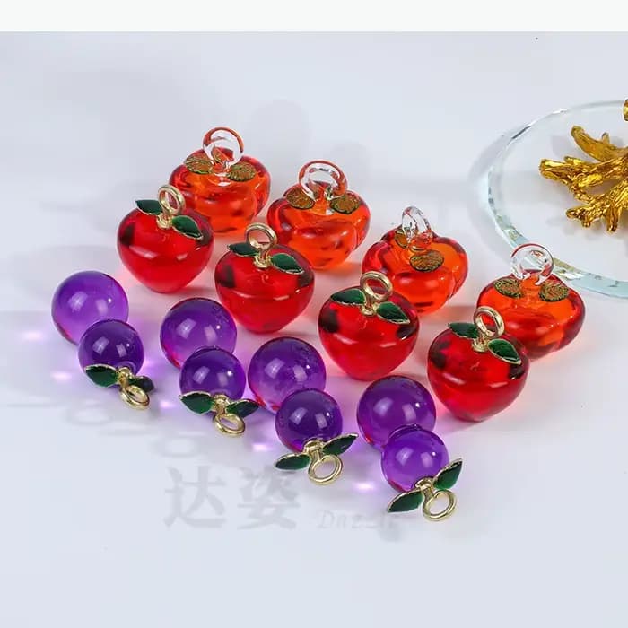 Ornement d'arbre fruitier en cristal, statue d'arbre à kaki, sculpture de fruits simulés, modèle, accessoires de décoration intérieure, artisanat, figurines