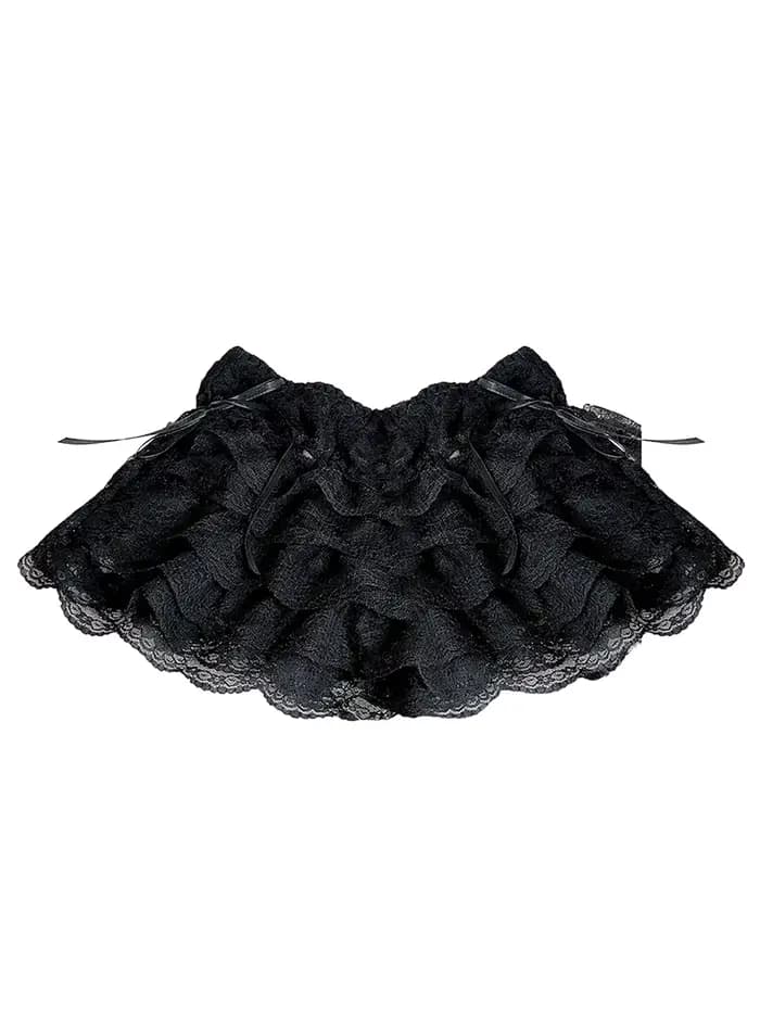 Short en dentelle à volants pour femmes, culotte bouffante Lolita Kawaii, caleçon superposé, pantalon Aliments mignon, short garçon