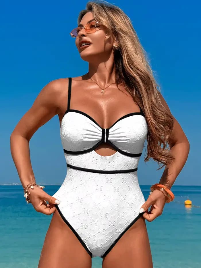 2025 nouveau Sexy dentelle évider une pièce maillot de bain pour femmes Push Up maillots