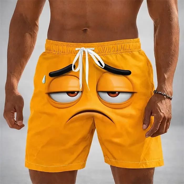 Short de bain humoristique et amusant imprimé en 3D pour hommes, style hip-hop, mignon et populaire, pour enfants, tendance été Hawaï