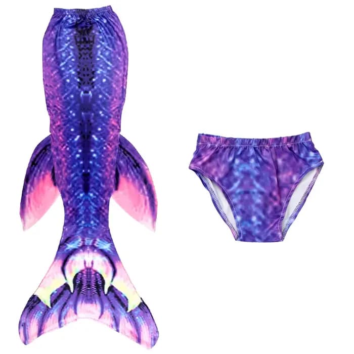 Costume de princesse sirène pour enfants, maillot de bain imbibé, vêtements de bain avec short, cosplay pour filles, fête à la piscine