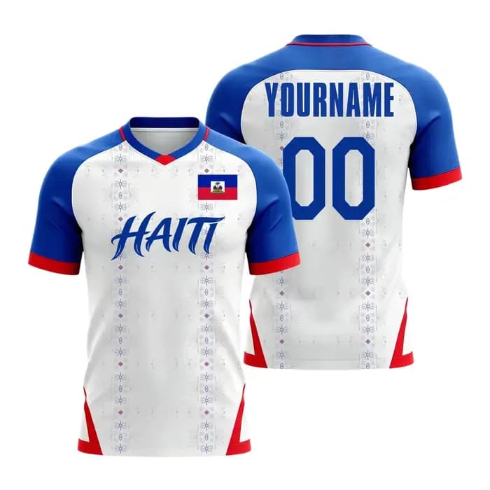 Maillot de football personnalisé Haïti 2026 – Créez votre propre maillot de foot haïtien avec nom et numéro – T-shirts de sport à manches courtes, séchage rapide, coupe ample