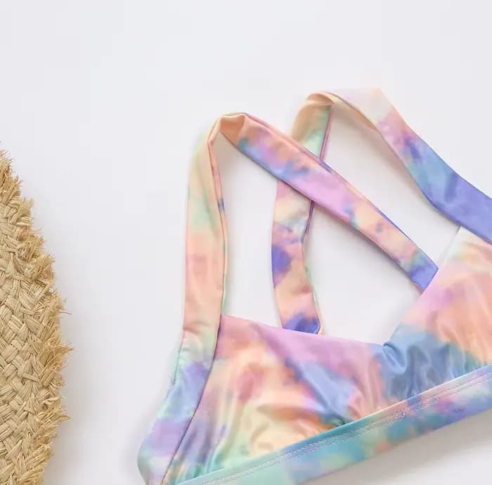 Maillot de bain deux pièces pour filles, bikini, bandage, imprimé, pour l'été