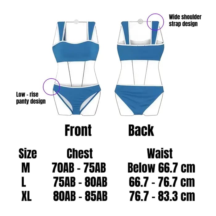 Maillot de bain bikini deux pièces minimaliste et conservateur pour femme