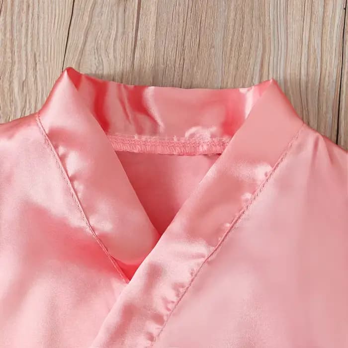 Peignoir de printemps pour filles de 2 à 7 ans, couleur rose, manches longues, tissu lisse, imprimé princesse, vêtements à la mode, nouvelle collection 2021