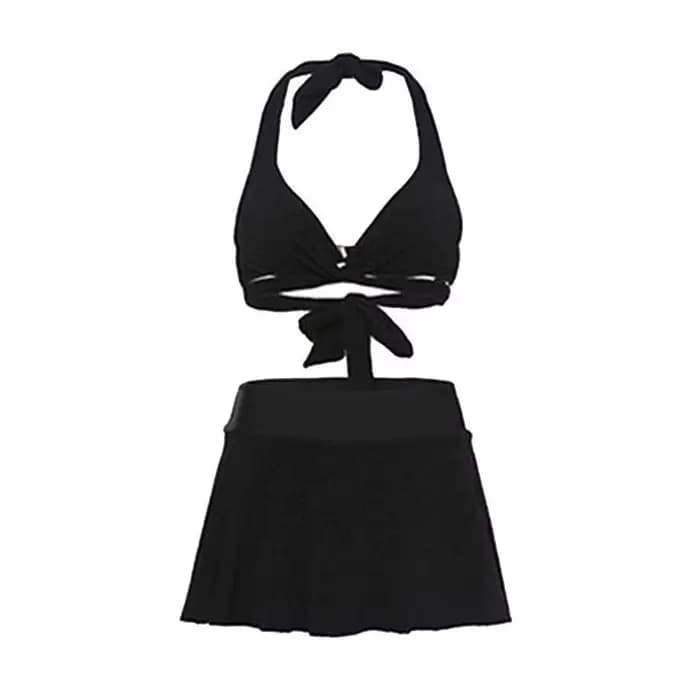 Maillot de bain deux pièces pour femmes, bikini, jupe fendue, sexy, dos nu, blanc, printemps chaud, push-up, séchage rapide, nouveau, 2020