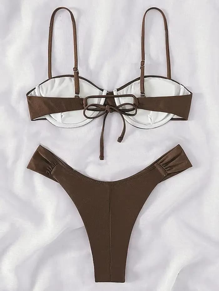 Maillot de bain brésilien pour femmes, ensemble deux pièces, bikini, triangle déformable, sexy