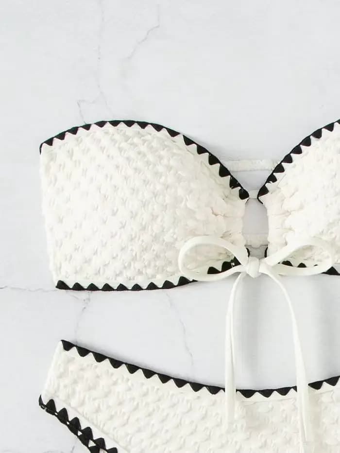 Maillots de bain blanc 2 pièces maillot