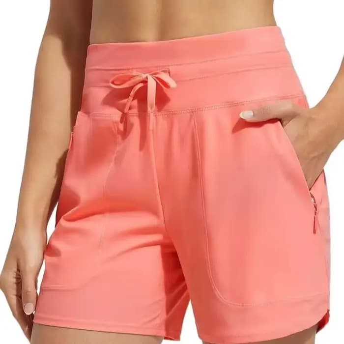 Short de bain taille haute pour femmes, 5 pouces, séchage rapide, respirant, sport, course à pied, Fitness, jambes larges, pantalons décontractés d'été