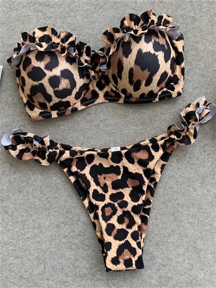 Maillot de bain sexy imprimé animal léopard