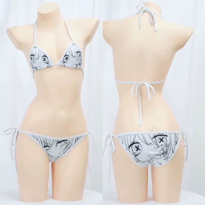 Mignon Bikini 2025 femmes Anime fille imprimer maillot de bain Sexy fendu